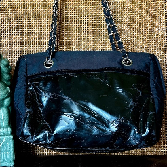 Vintage CHANEL Cambon Line Mini Black Nylon and Patent Leather - RARE - Picture 4 of 8